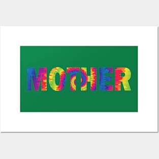 mother tie dye text effect Posters and Art